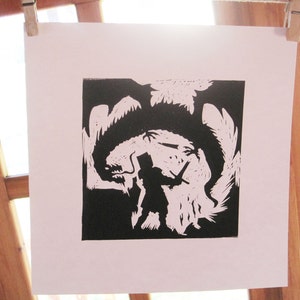 St George and the Dragon - Silhouette Print