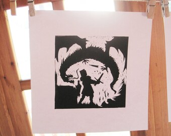 St George and the Dragon - Silhouette Print