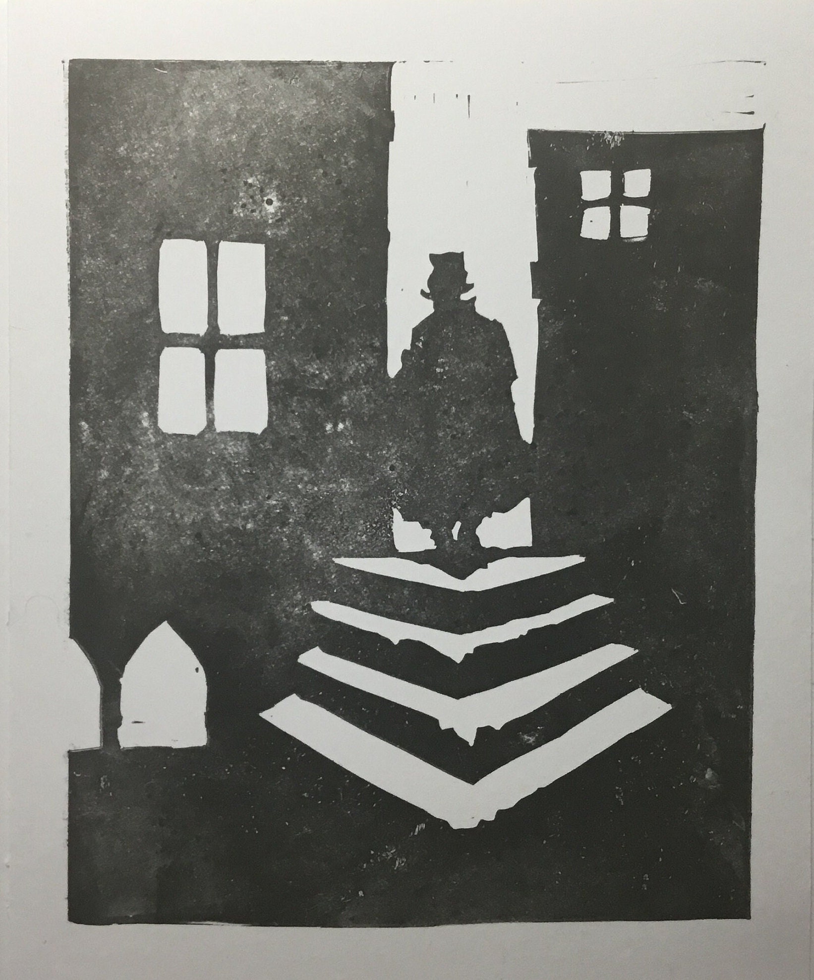 Jack The Ripper Silhouette Jack the Ripper Linocut Silhouette Print - Etsy