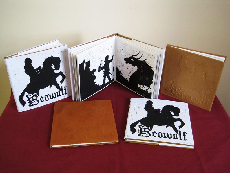 Beowulf Illustrated Book Printed and Bound by Hand image 2