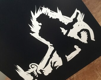 Silhouette Greeting Card - St George and the Dragon No.4