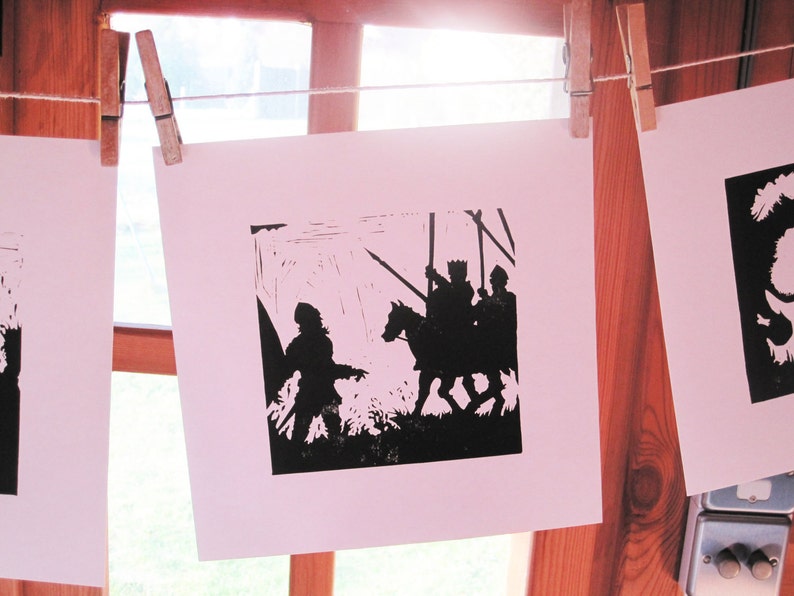 Beowulf and King Hrothgar Silhouette Print image 2