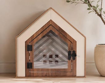 Dog Crate Furniture– Indoor Modern Dog House with Cushion