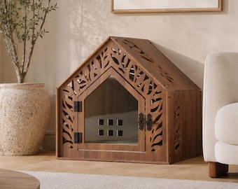 Walnut Dog Crate Furniture – Indoor Dog House