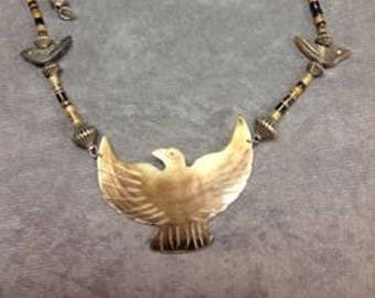 abalone thunderbird necklace