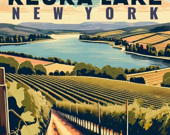 Keuka Lake Travel Poster, Digital Download