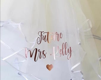 Personalised Hen Party Veil, Future Mrs Bride Accessory, Custom Sash