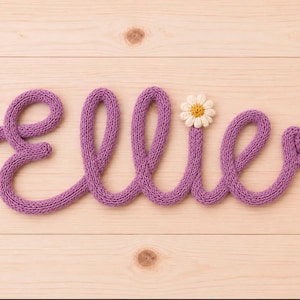 Letrero personalizado de alambre tejido a mano: decoración para la habitación del bebé, regalo para bebé, arte con palabras en cursiva.