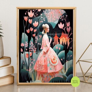 Origami Woman No 2 | Origami Print Wall Art | Maximalist Art | Limited Edition Print | Hallway Wall Art