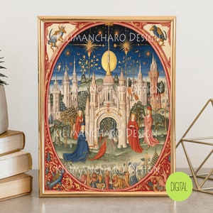 Victorian Illuminated Manuscript Painting | Vintage Medieval Manuscript Poster Wall Decor | Limited Edition Print
