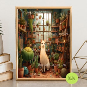 Lama Kinderzimmer Druck | Lama Dekor | Lama Digitaldruck Kinderzimmer Wandkunst | Lama Wandkunst