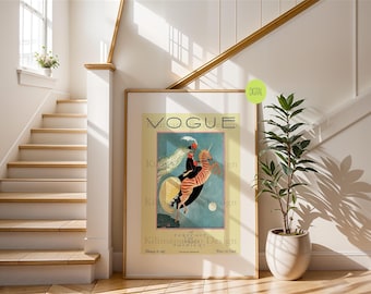 Vintage Magazine Cover Wall Art Print| Digital Poster Download| Retro 1900s Fashion Art Print| Trendy Wall Art Home Decor
