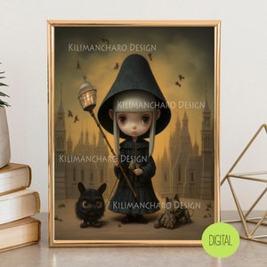 Witching Hour | Low Brow Printable Wall Art | Pop Surrealism Wall Art | Fantasy Wall Art