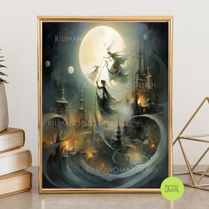 The Witching Hour | Abstract modern Printable Wall Art | Halloween Wall Art