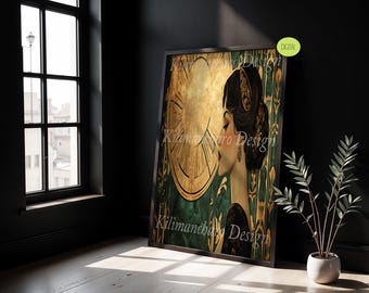 Lámina ilustrada de mujer Art Déco / Arte vintage de lujo (Descarga digital)