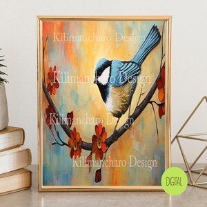 Chickadee | Whimsical bird art | Contemporary Bird Art | Chickadee print | Limited Edition Bird Art