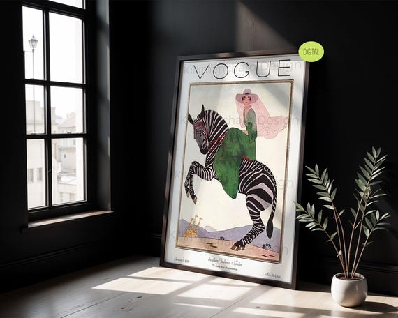 Vintage Vogue Cover| Fashion Cover Art| Art Deco Illustration Digital Download| Vintage Girly Art| Fine Art Print