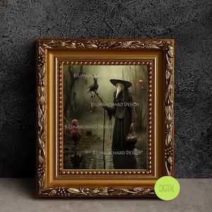 The creek Witch | Creepy Moody Gloomy Printable Wall Art | Weird Art | Spooky Wall Art