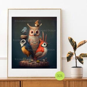 Boho Birds Nursery Wall Art| Digital Print