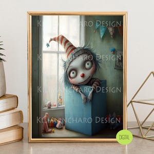 Forgotten Jester | Limited Edition Printable | Nursery Wall Art | Pop Surrealism Low Brow | Weird Art