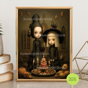 Halloween Feast | Low Brow Printable Wall Art | Pop Surrealism Wall Art |  Fantasy Wall Art