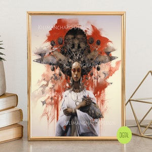 Schwarze Frau Portrait Print | Schwarze Kunst | Schwarze Mädchen Kunst | Afroamerikanische Frau | Wohndekor | Schwarze Wandkunst
