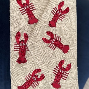 Handgemachte Tasche/Clutch Beaded Bag Lobster Perlen