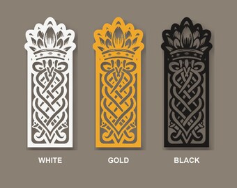Celtic Crown Knotwork Bookmark | 3D Printed Papercut Bookmark | Irish Heritage Filigree Gift for Book Lovers & Readers
