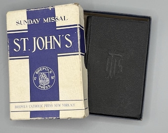 1952 St John Sunday Missal Prayer Book Catholic Brepols w Box Pre Vatican II