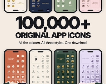 100,000+ Original App Icons: 107 Themes, 3 Styles, Wallpapers (Digital Download)