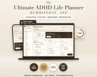 ADHD Planner App Digital Life Organizer Energy Based Task Manager Habit Tracker iPhone iPad