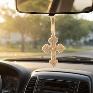 Trinity Cross Crochet Pattern, Car Mirror Hanger, Bookmark, Bracelet & Ornament PDF, Easy Cross Applique, Instant Download
