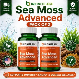 Sea Moss Advanced Capsules Pack of 2 | Bladderwrack, Burdock Root Supplement