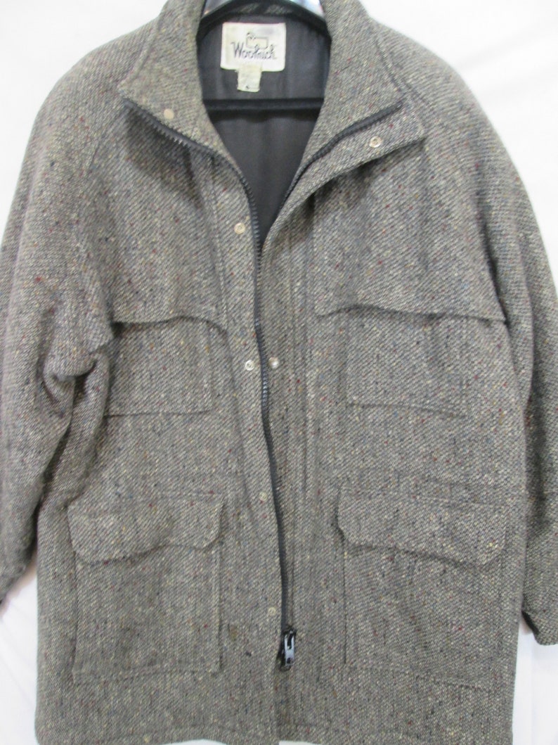 Vintage WOOLRICH USA Wool Grey Tweed Cruiser Mackinaw Cape Etsy