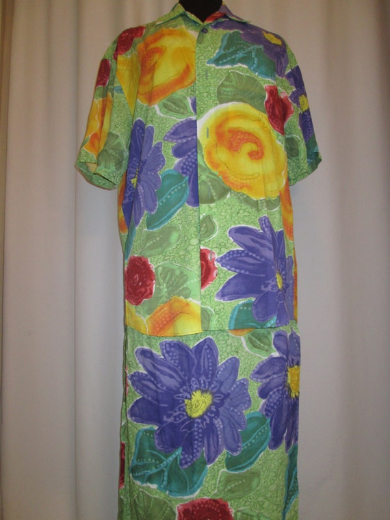 Vintage JAMS WORLD Hawaii womens blouse and sarong set exotic | Etsy