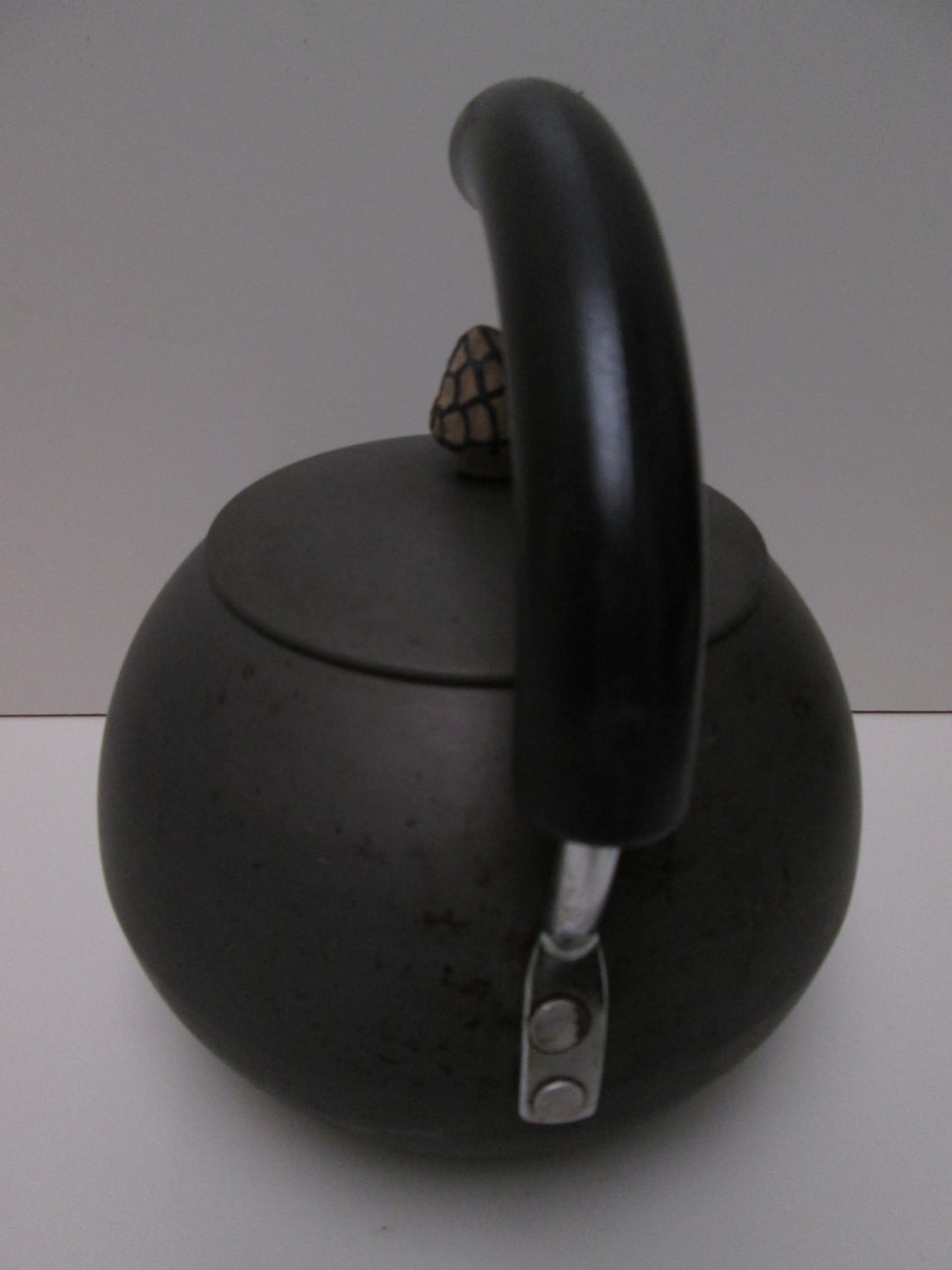 Vintage MOREL mushroom Calphalon anodized gray tea kettle Etsy