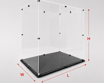 Custom Acrylic Display Case with Base | Clear Collector Box for Figures, Toys, LEGO & Collectibles | Ready to Assemble | Quote Deposit