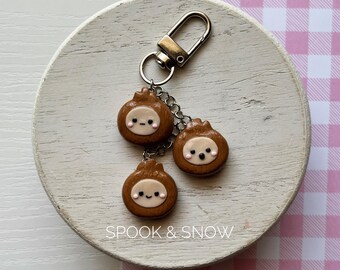 Handmade Brown Bigfoot Emotions Charm Polymer Clay Keychain