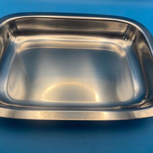 Vintage Mid Century Modern Cohr Rustfri Stainless Steel Serving Tray, 1960s Danish Modern Sleek Rectangular Meat Platter, Made in Denmark