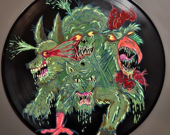GRIMMUTATIONS - Volume I Handbeschilderde vinylplaat, origineel horror-artwork, uniek item, motief 1 van 4: De Bremer Stadsmutanten