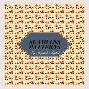 Halloween Pumpkin Ghost Seamless Pattern – Digital Paper, Commercial Use, JPG PNG