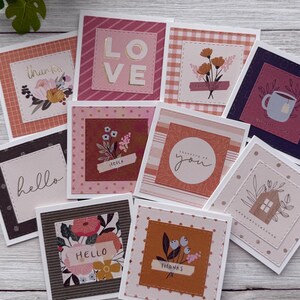 Set of 10 Mini Note Cards ~ 3x3 Blank Cards With Envelopes ~ Lunch Box ...