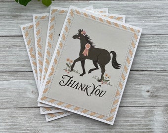 Horses ~ Horse Lover ~ Rodeo ~ Thank You ~ Greeting/Note Cards -- Set 4 Blank A2 Holiday Stationery