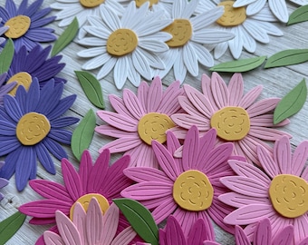 Small Layered Daisy Embellishments ~ 3D Daisies Diecuts ~ Paper Wild Flowers ~ Scrapbooking ~ Card Making ~ Junk Journal ~ Gift Packaging