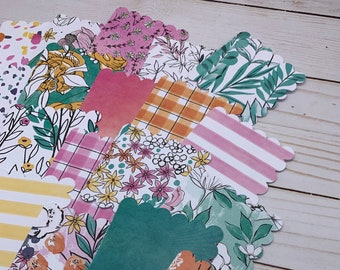 Assorted Note Cards - Set of 20 Mini Scalloped Notecards ~ 3x3 Blank Card ~ Lunch Box - Love Notes ~ Stationery - Thank you ~ Gift Packaging