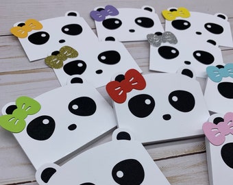 Handmade - Mini Panda Shaped Note Pad ~ Party Favors - Birthday ~ Baby Shower ~Thank You Gift ~ Notepad Stationery - PinkPeppermintShoppe