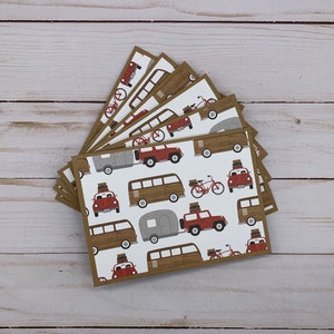 Handmade Note Cards Set of 6 ~ Road Trip ~ RV Campers ~ Vacation/Travel ~ Thank You ~ Blank Kraft Stationery Pack - PinkPeppermintShoppe