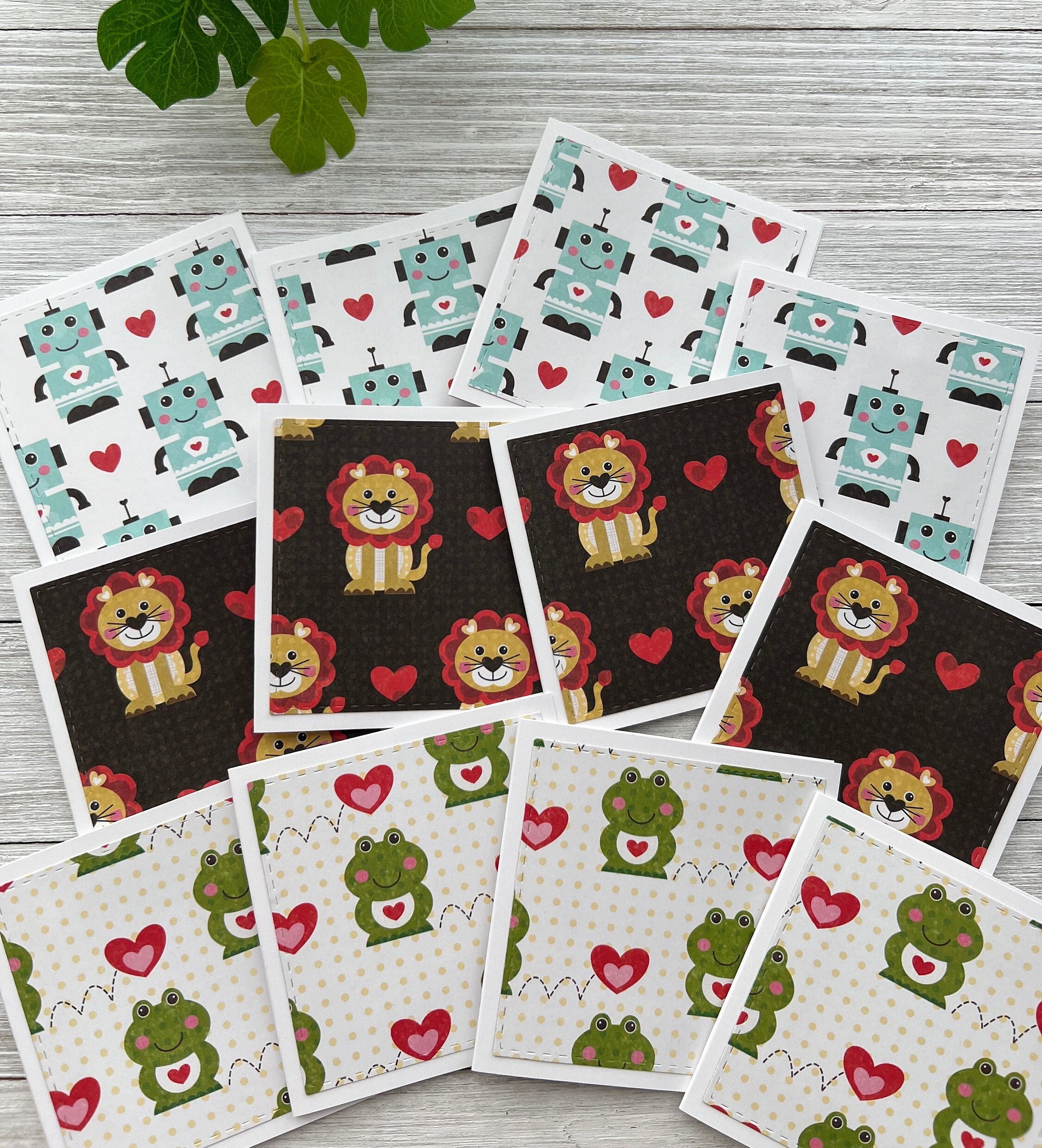 Set of 12 Mini Note Cards ~ 3x3 Blank Cards With Envelopes ~ Lunch Box ...