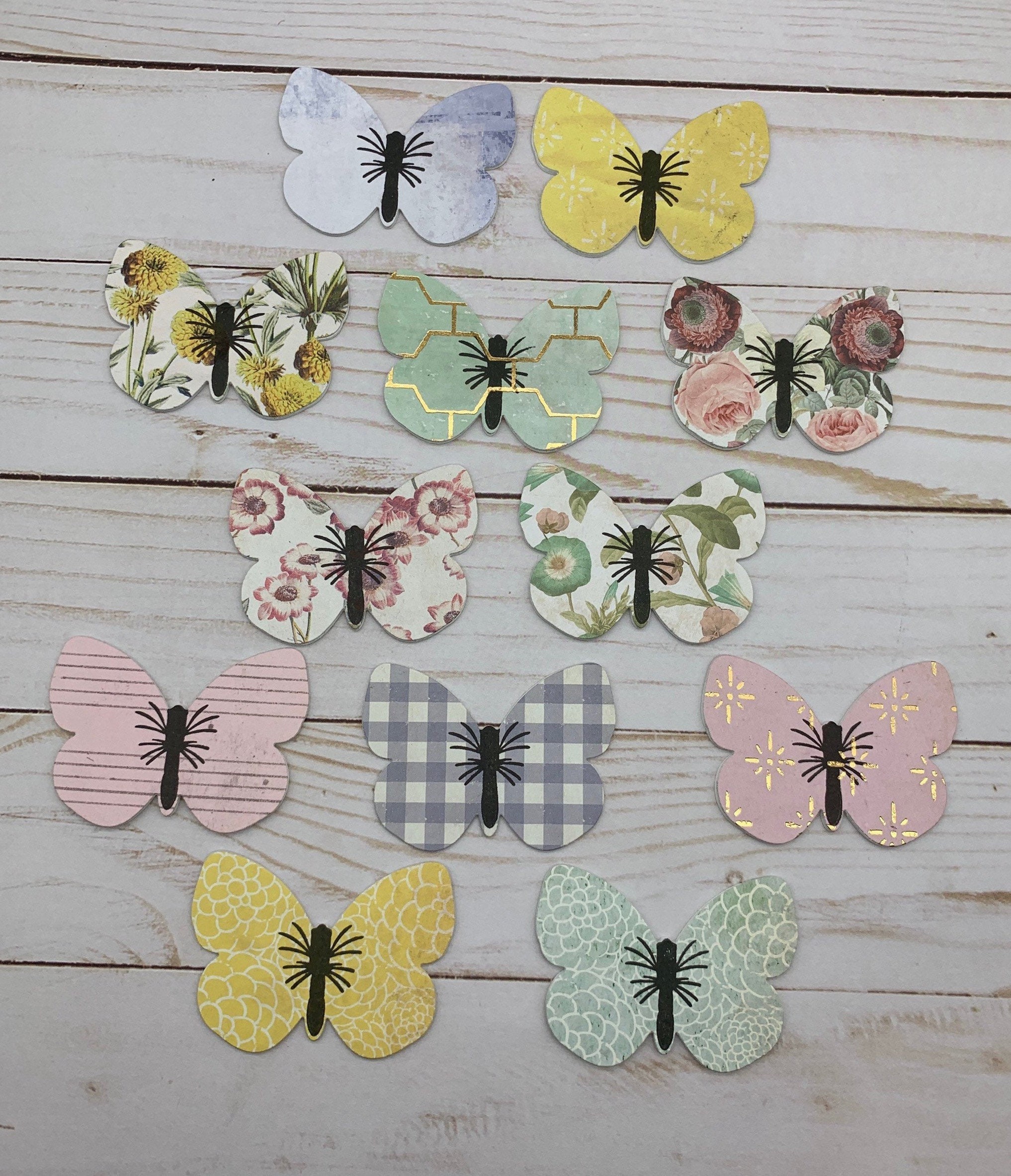 Assorted Note Cards - Set of 12 Mini Butterfly Shaped Notecards ~ Blank ...