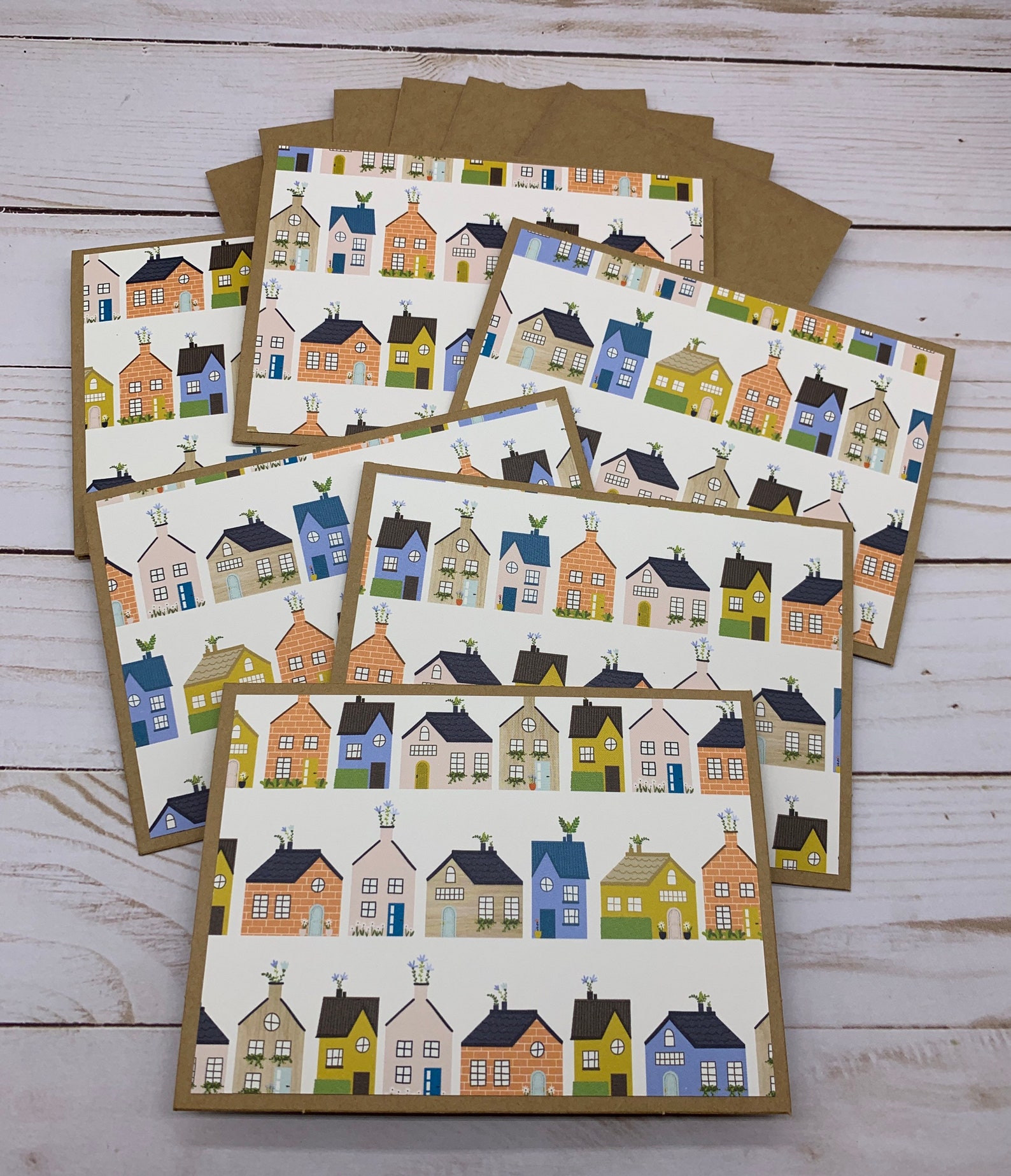 Handmade Note Cards Set of 6 Home Houses Etsy